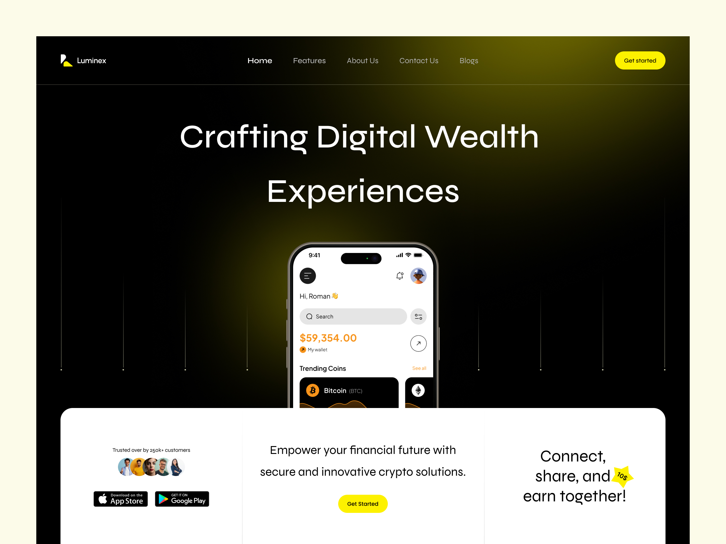 Crypto Landing Page Design
