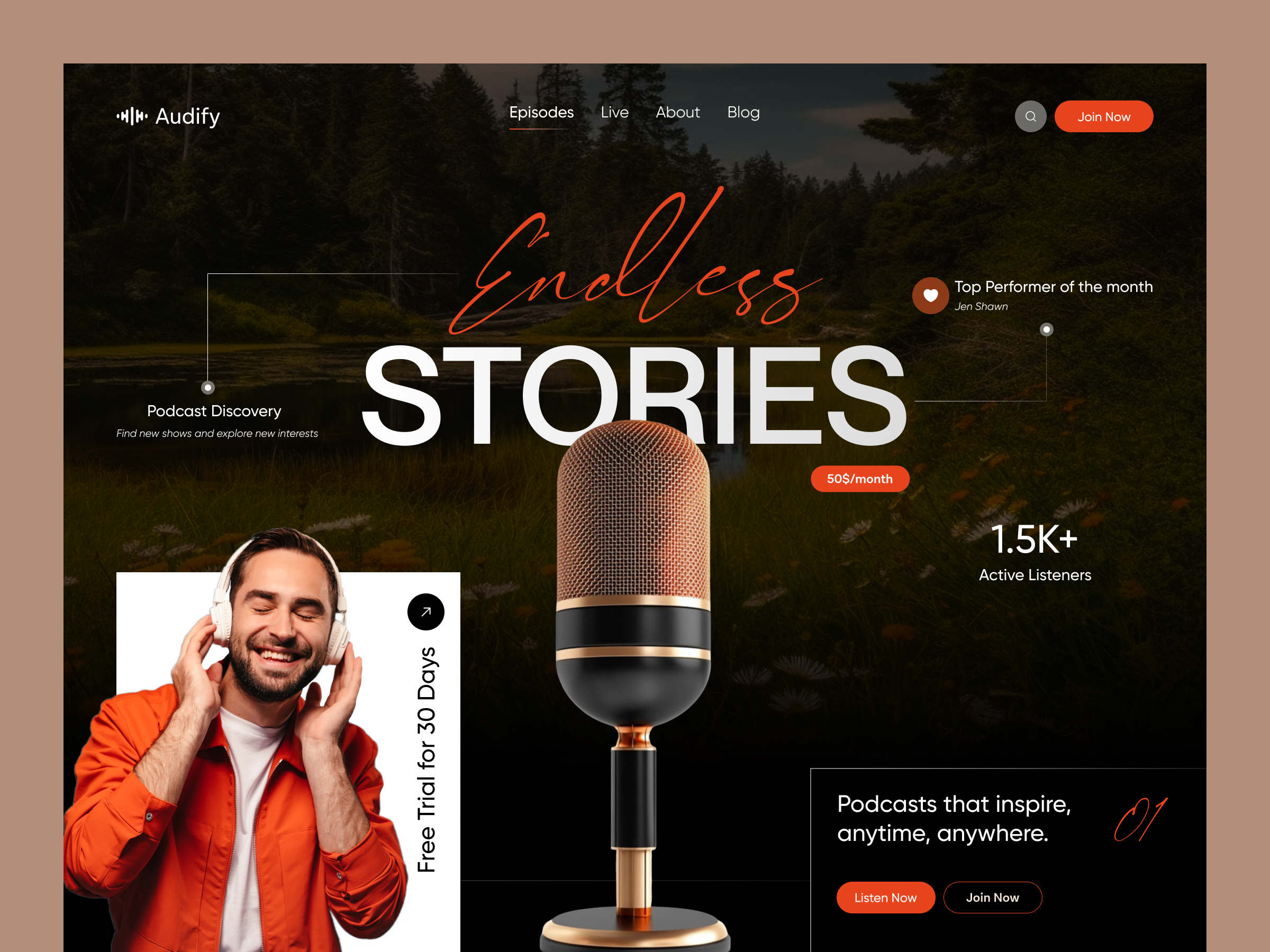 Podcast Landing Page Design
