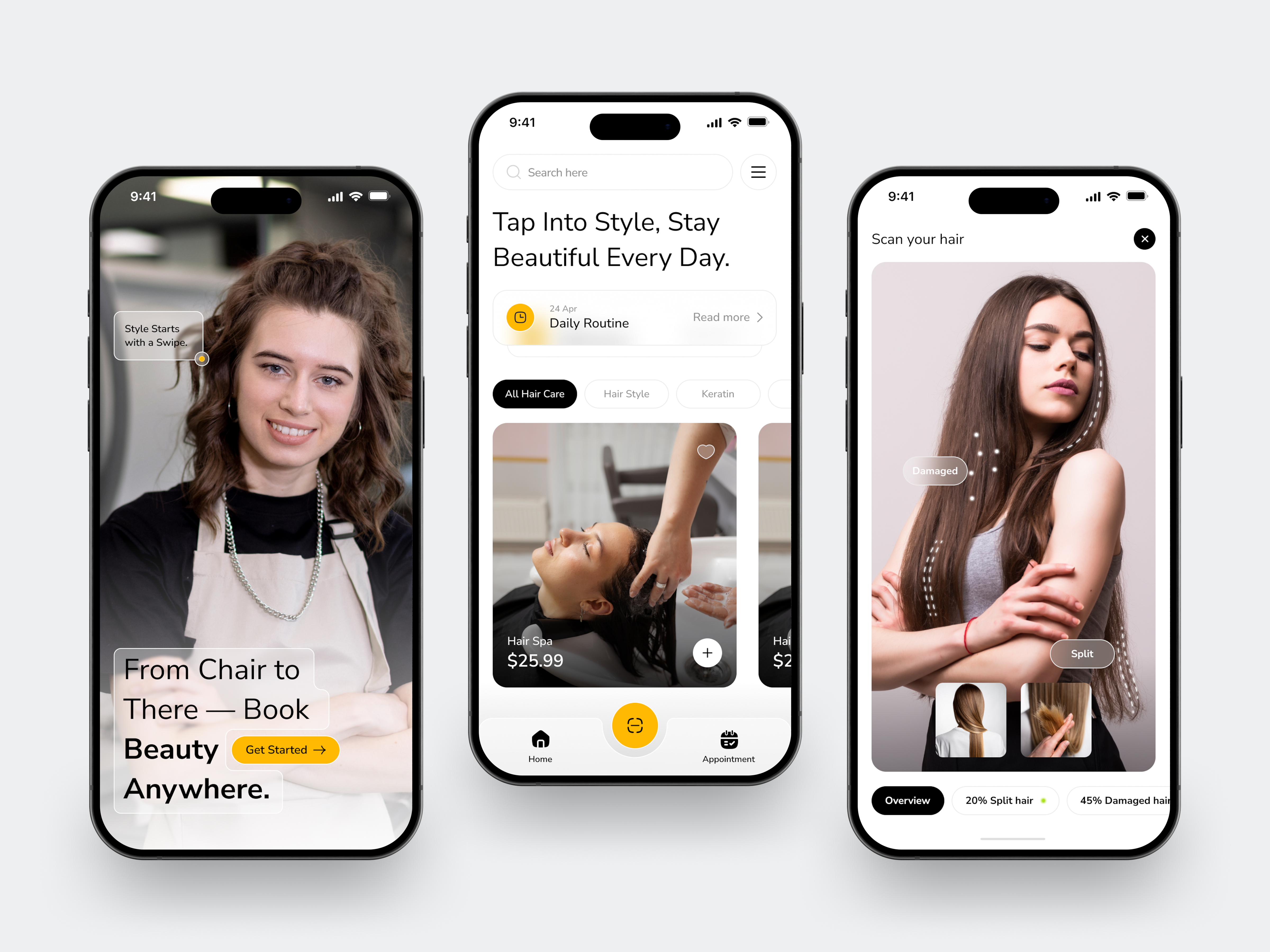 Hair Salon Mobile App UI Design